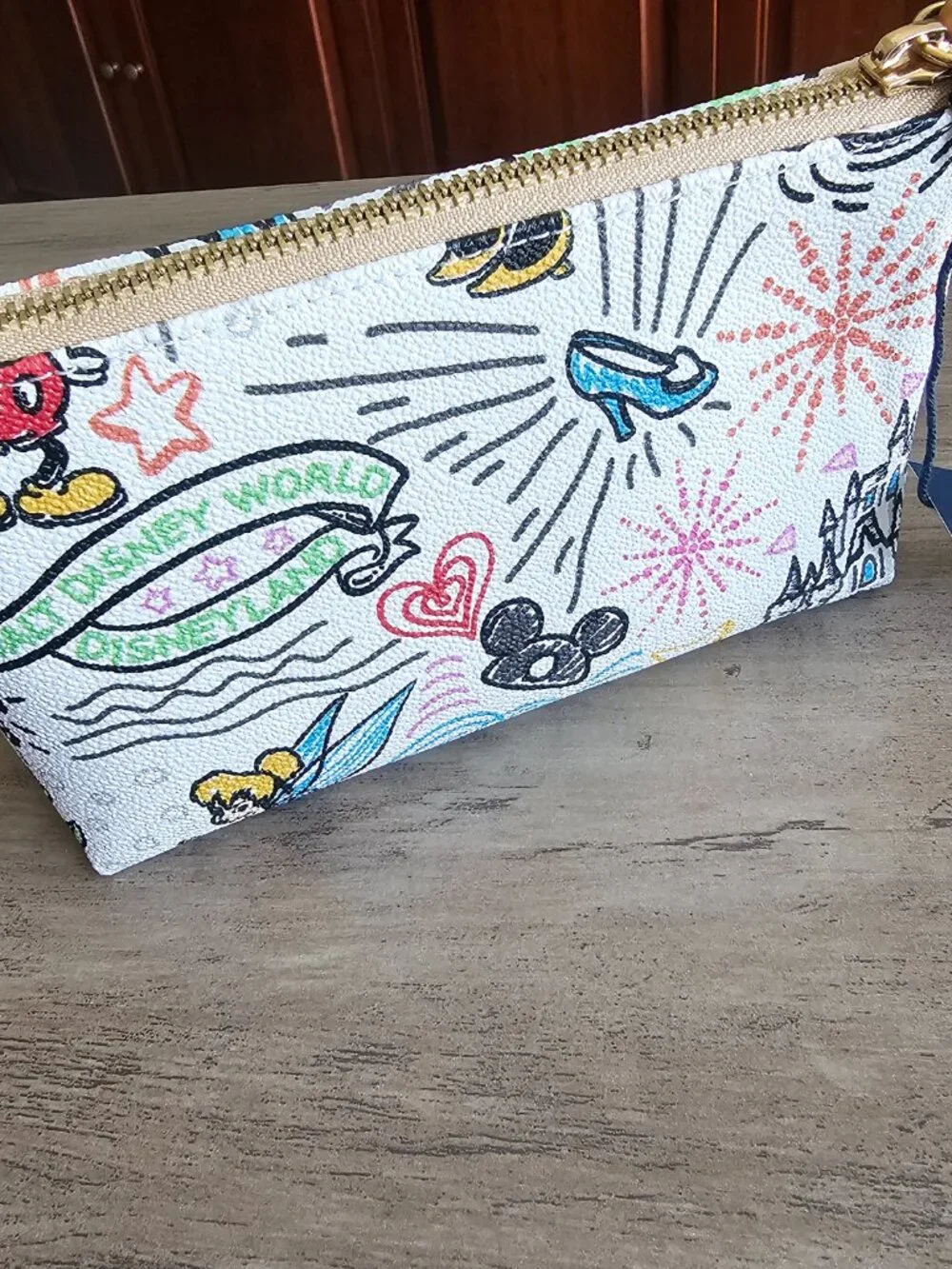 Disney Dooney & Bourke Sketch Cosmetic Makeup Case Coin Purse Bag NWT